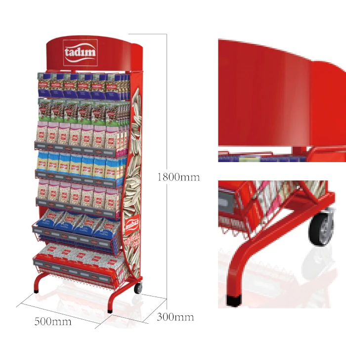 Metal Tiered Floor Display Stand For Nuts
